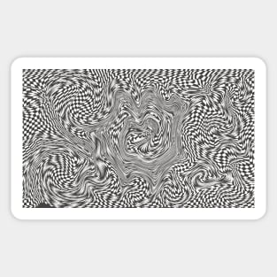 Checkboard Pattern Artwork Abstract Sticker